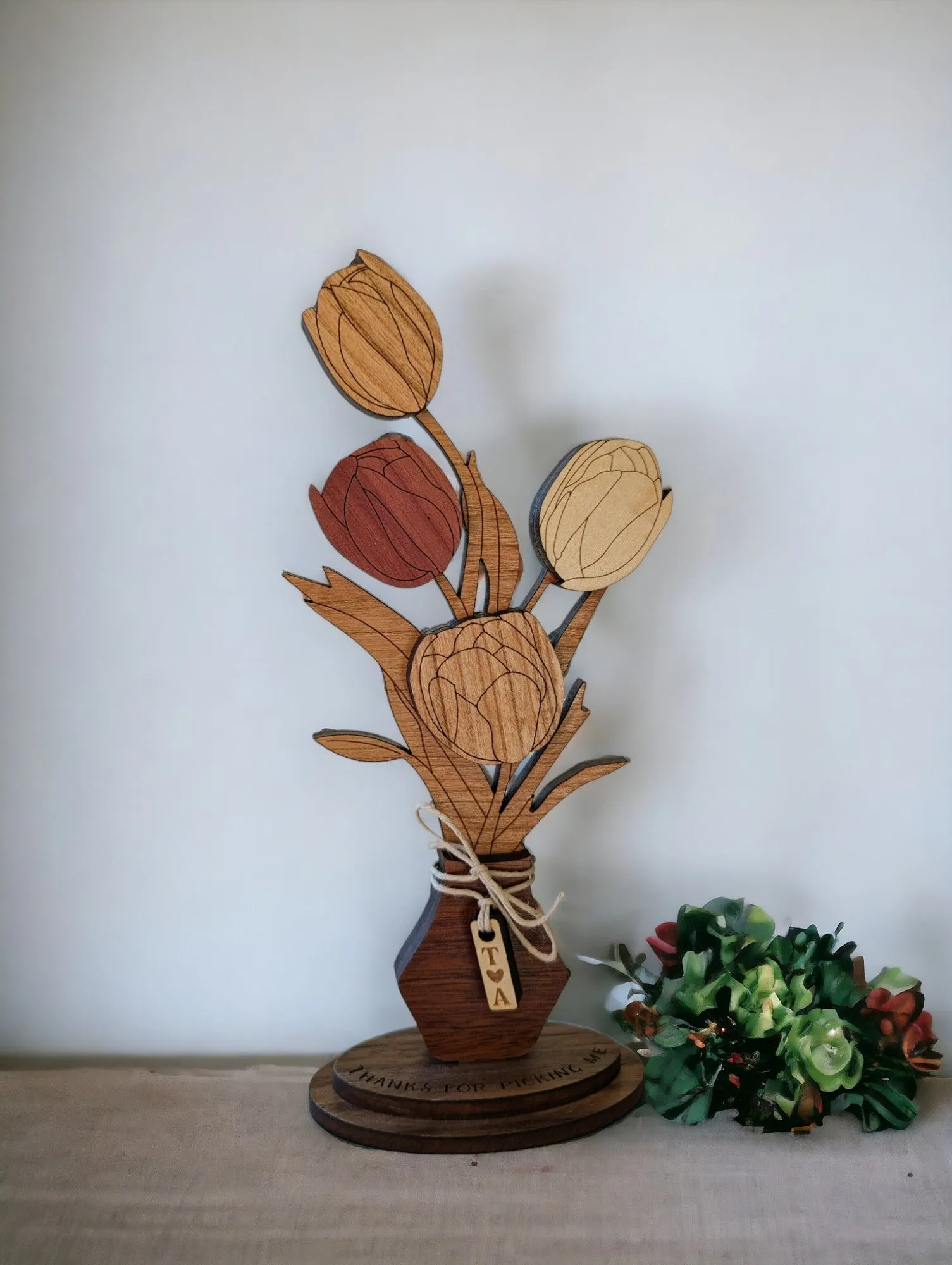 Everlasting Blooms: Handcrafted Wooden Floral Bouquets with personalization options