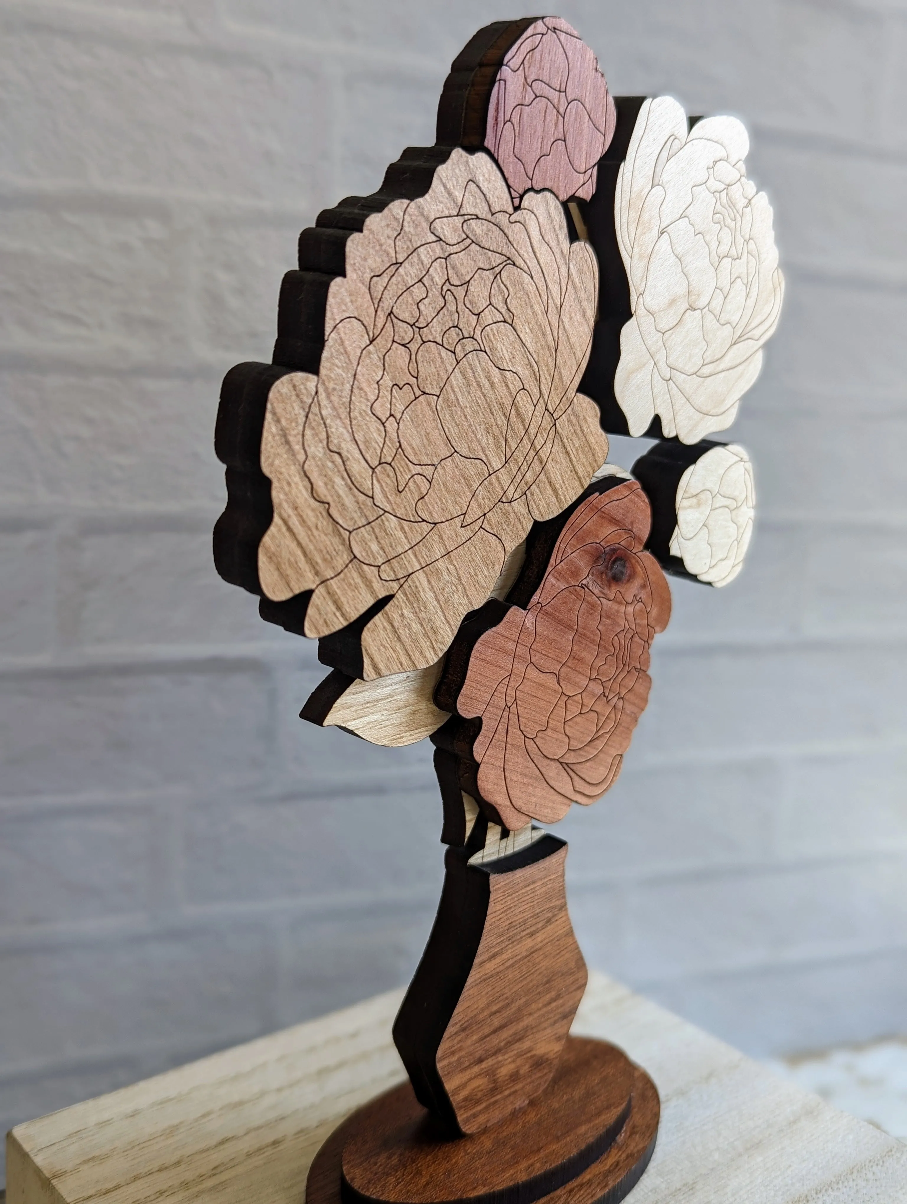 Everlasting Blooms: Handcrafted Wooden Floral Bouquets with personalization options