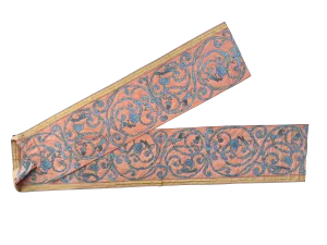 Extraordinary 18th Century Silk Panel - salmon pink and pale blue