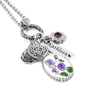 February Birthday Flower Necklace