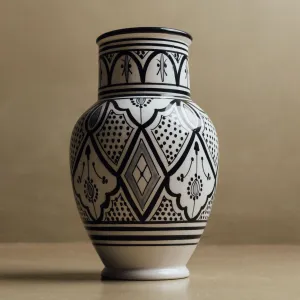 Fez Noir Vase - Handcrafted Moroccan Decor