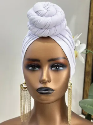 Fifen White Pre-tied Turban