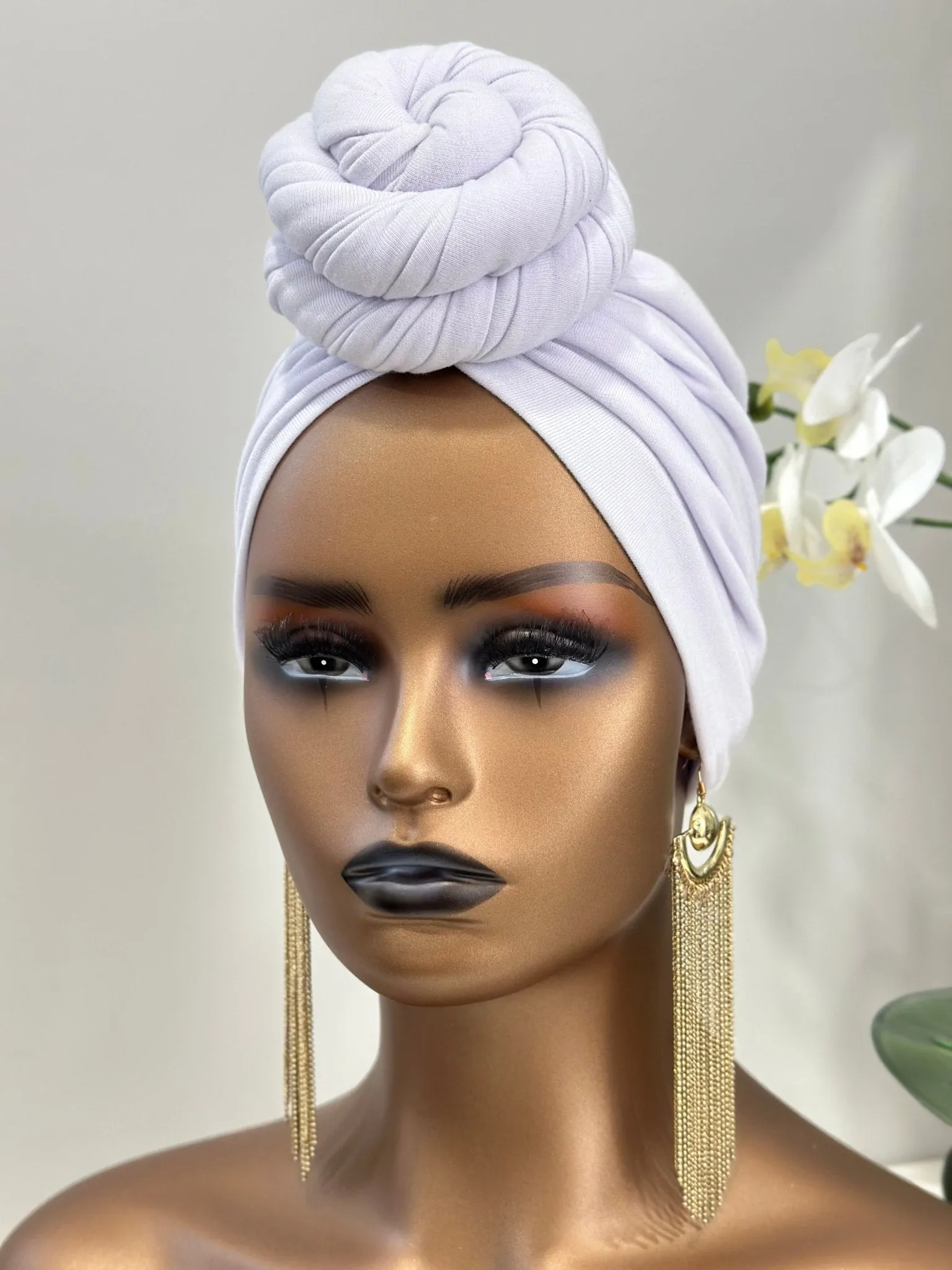 Fifen White Pre-tied Turban