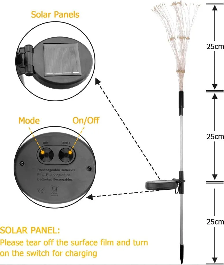 Fireworks Solar Garden LED Lights With Metal Stake