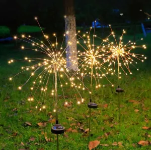 Fireworks Solar Garden LED Lights With Metal Stake