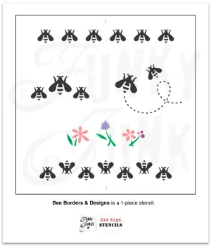 FJ155 Funky Junk's Bee Borders and Designs stencil