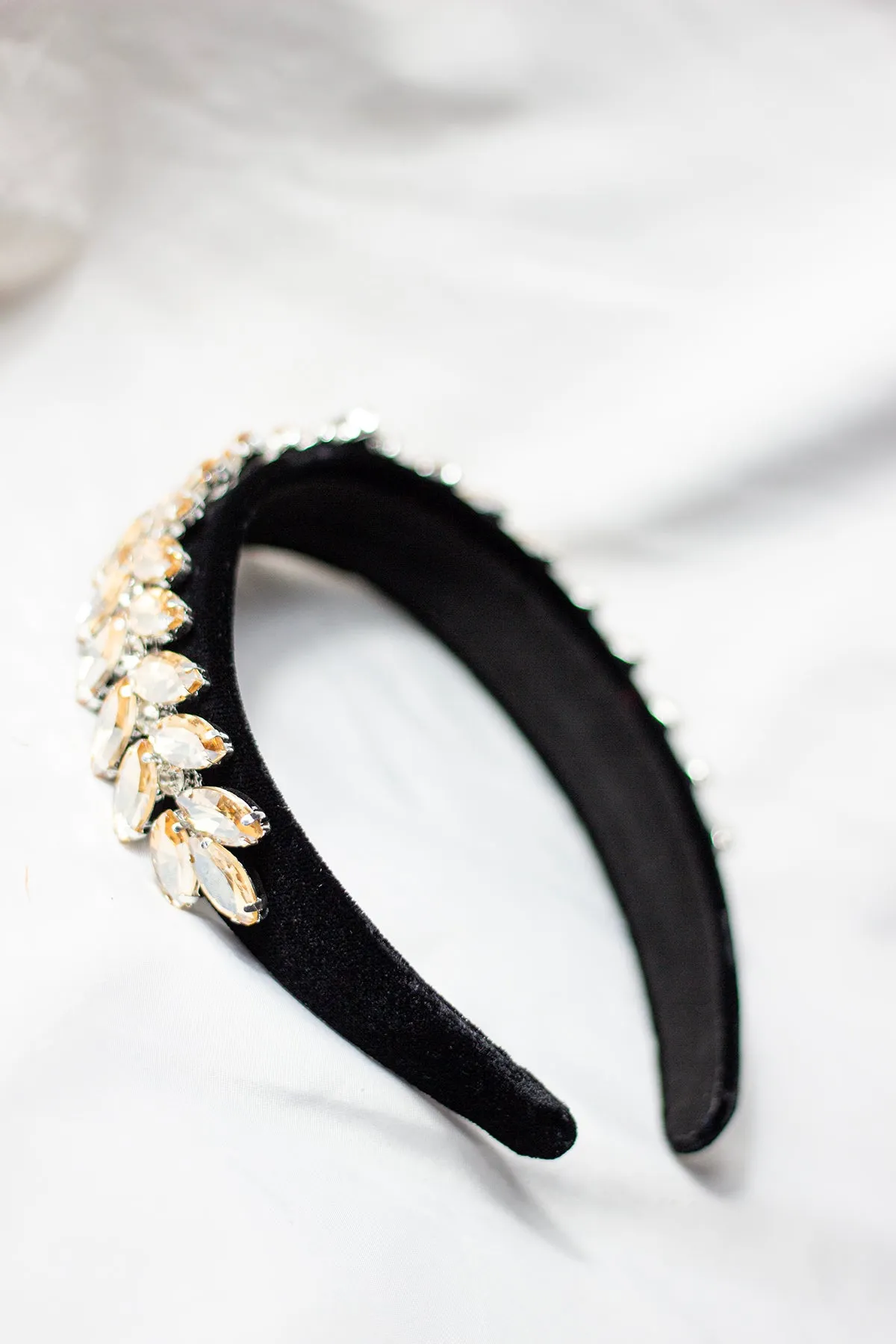 Floral Diamante Velvet Headband