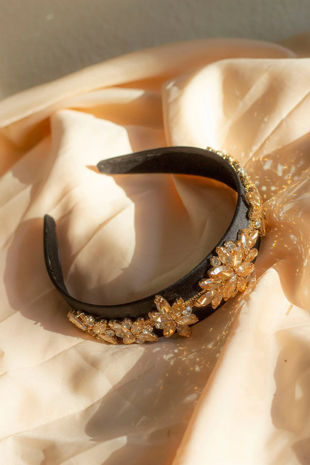 Floral Diamante Velvet Headband