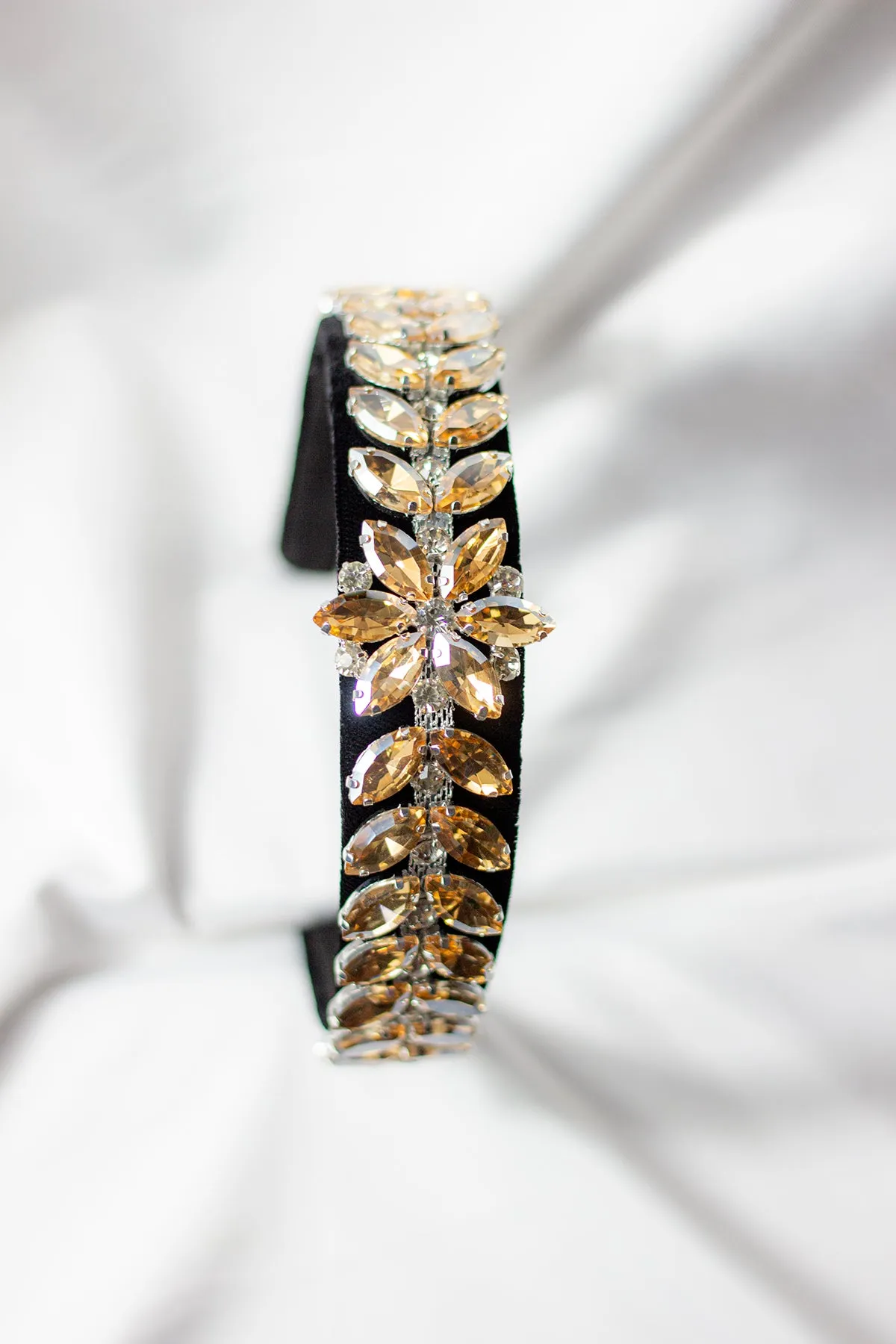 Floral Diamante Velvet Headband