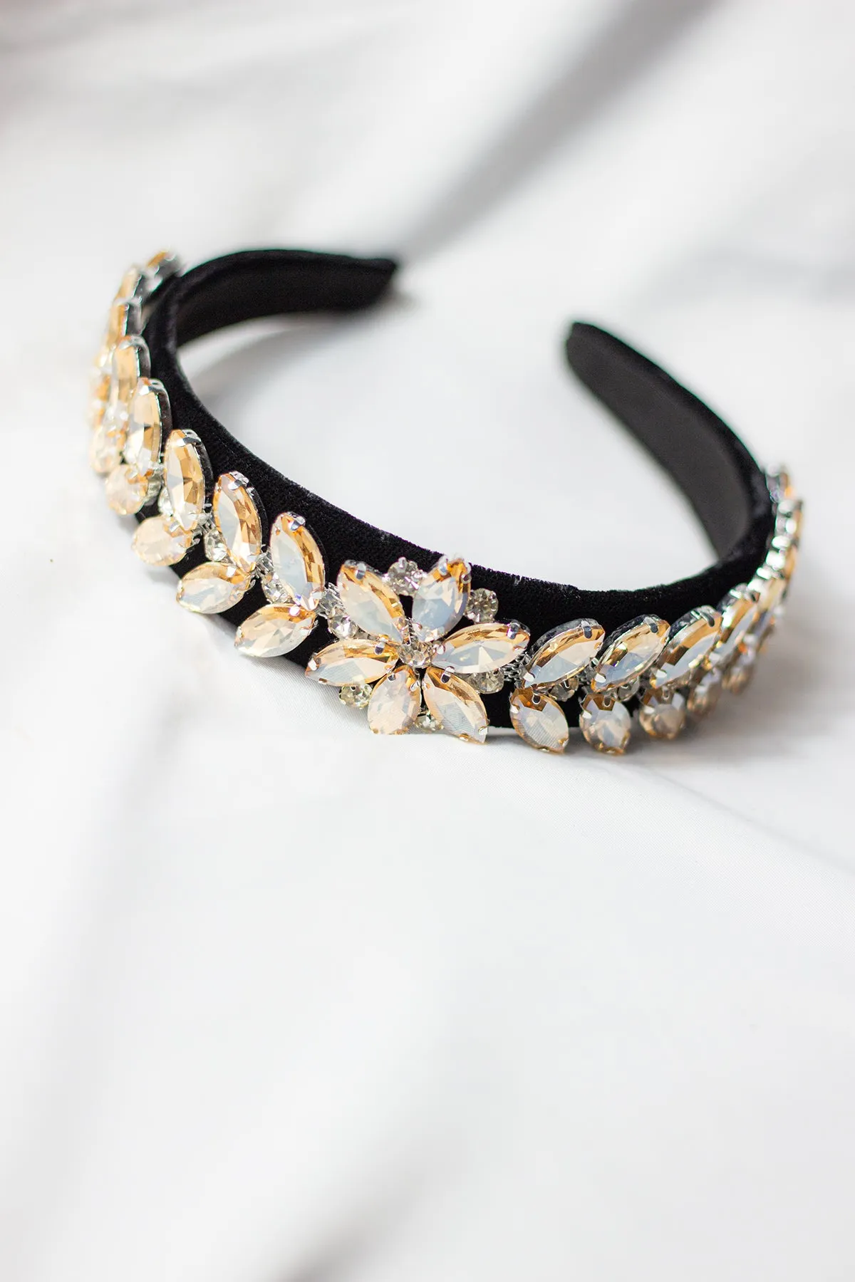 Floral Diamante Velvet Headband