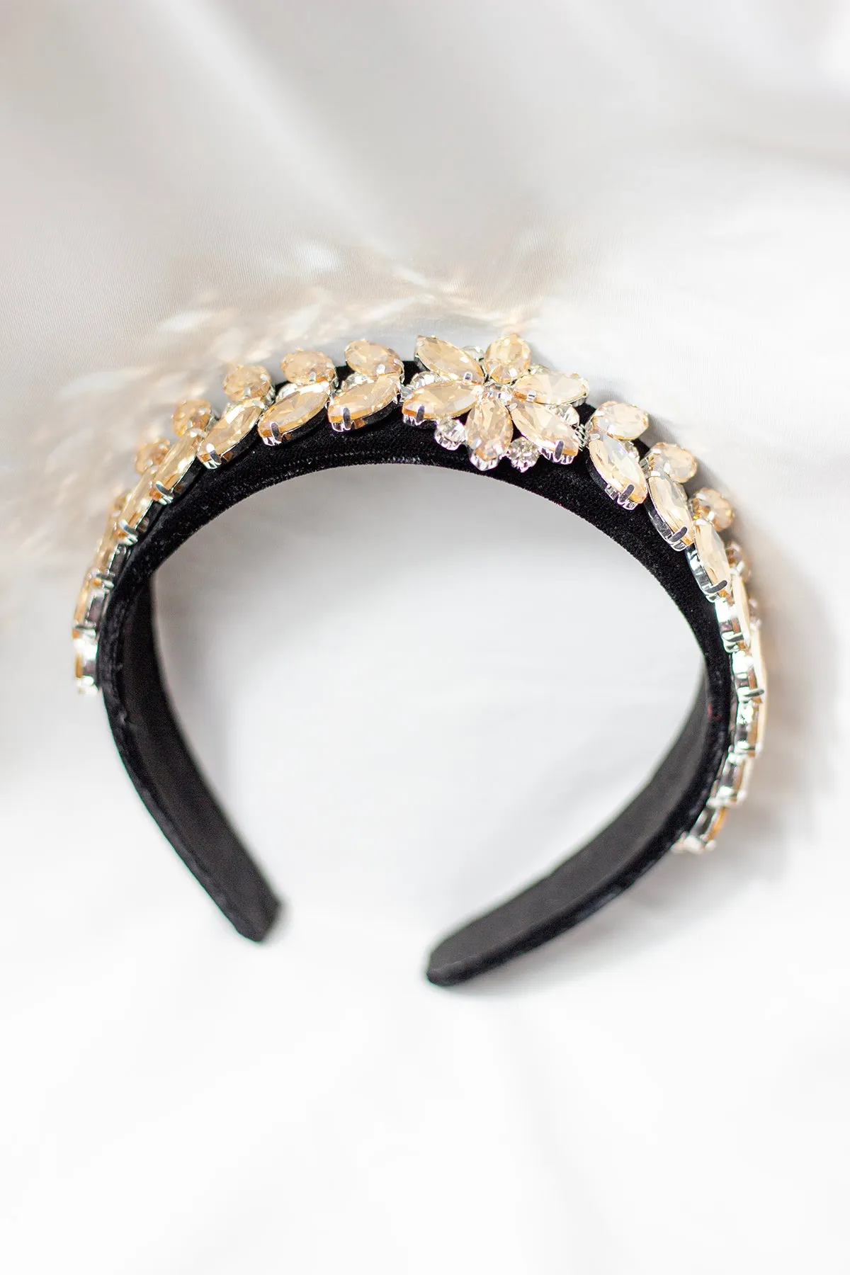 Floral Diamante Velvet Headband