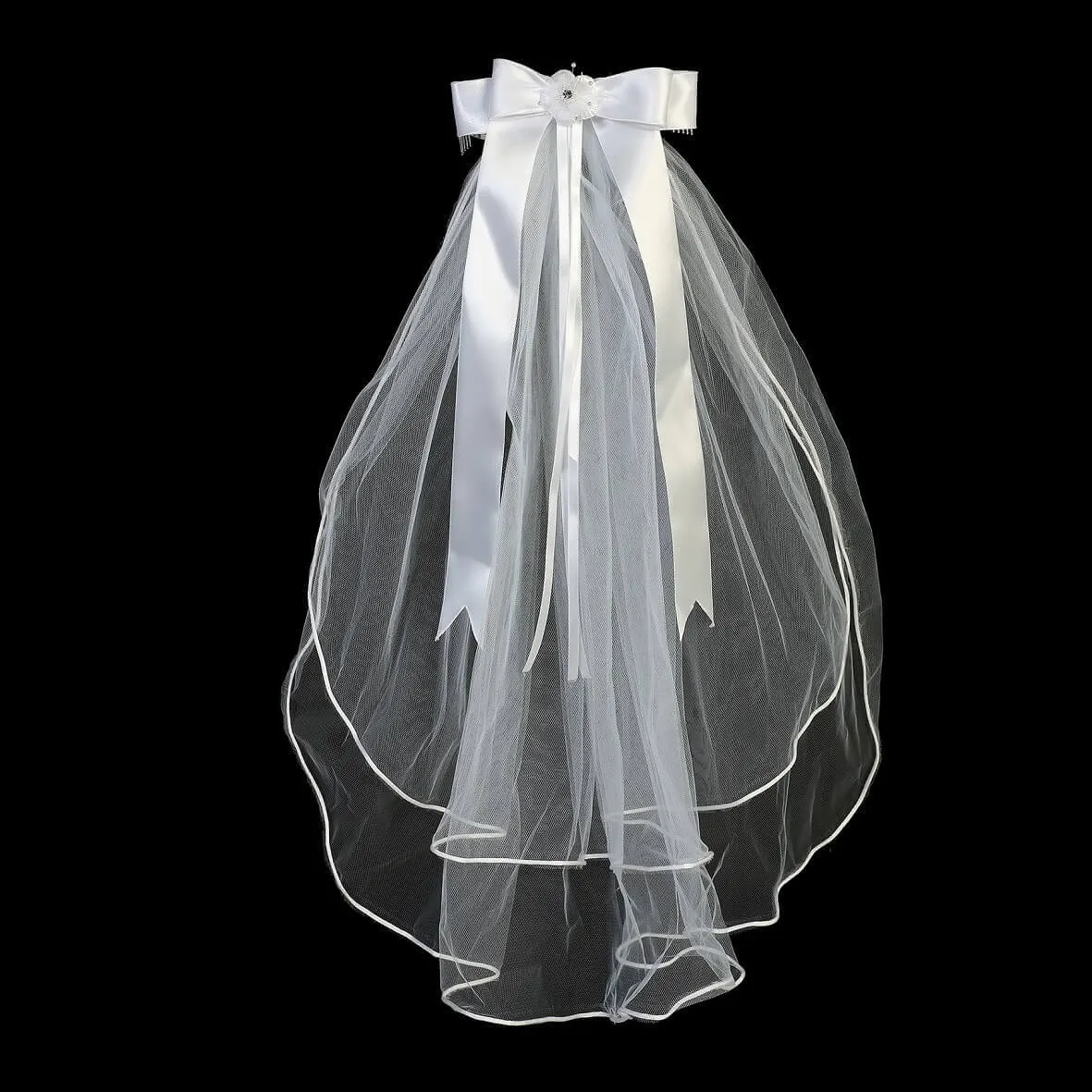 Flower Crown with Veil - Pearl