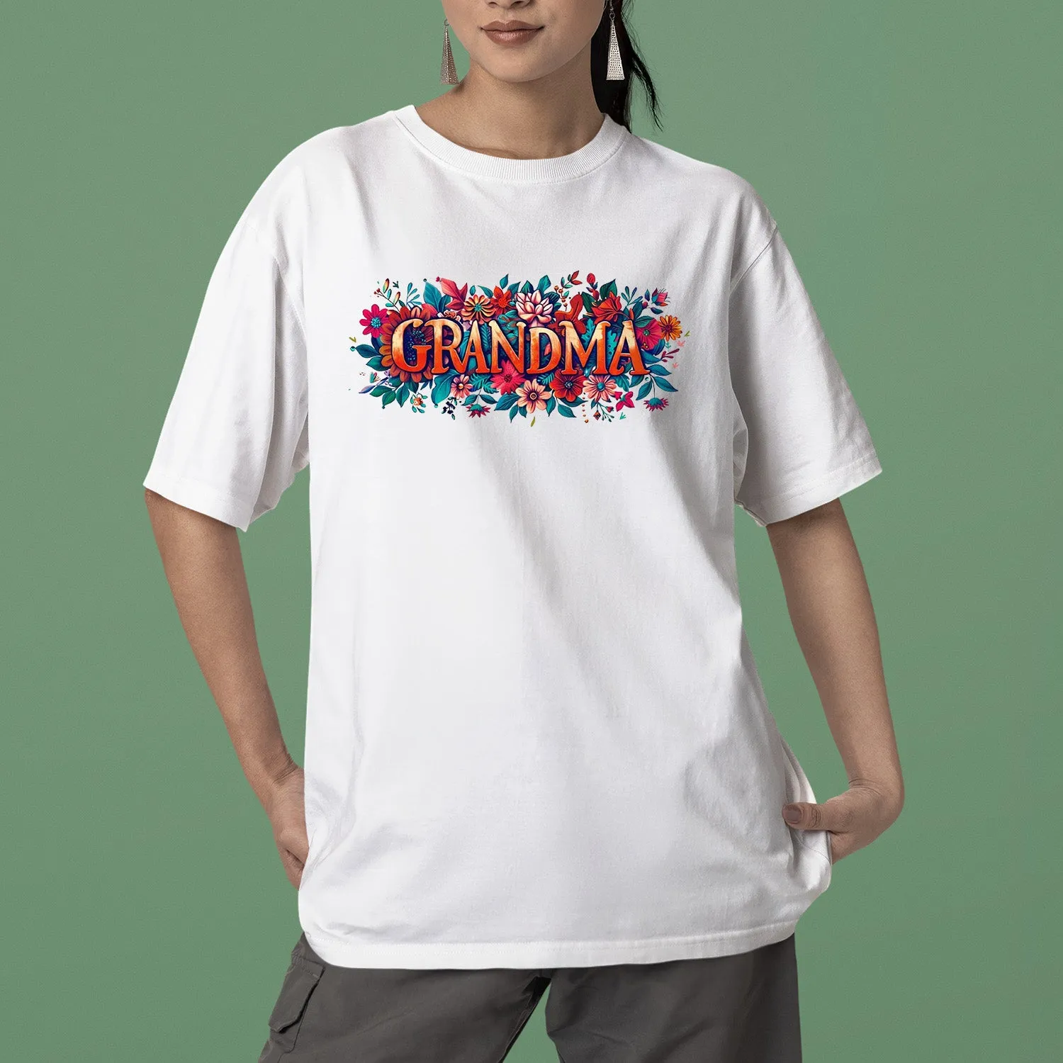 Flowers Grandma T-Shirt, Celebrate Mom, Nana Shirt, Floral Grandma Hoodie, Grandma Shirt, Mother's Day Gift For Grandma, Happy Mother's Day
