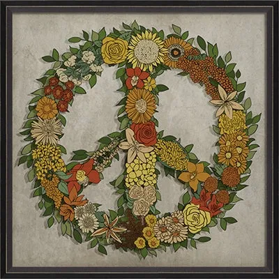 Framed Floral Peace Sign (Various Color Options)