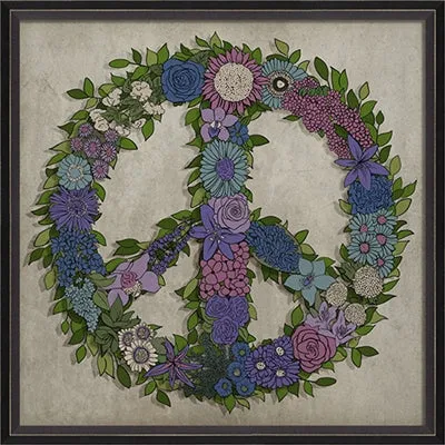 Framed Floral Peace Sign (Various Color Options)