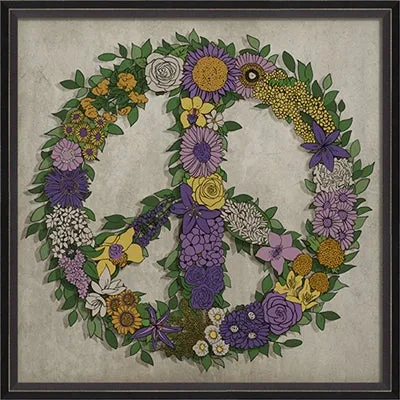 Framed Floral Peace Sign (Various Color Options)