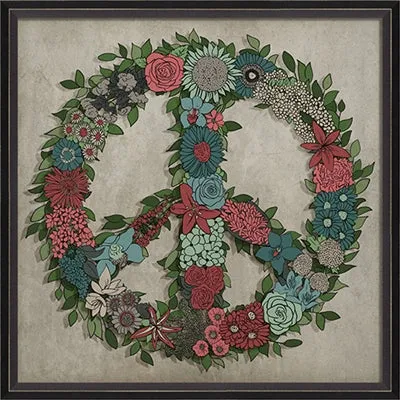 Framed Floral Peace Sign (Various Color Options)