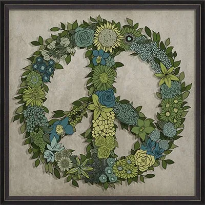 Framed Floral Peace Sign (Various Color Options)
