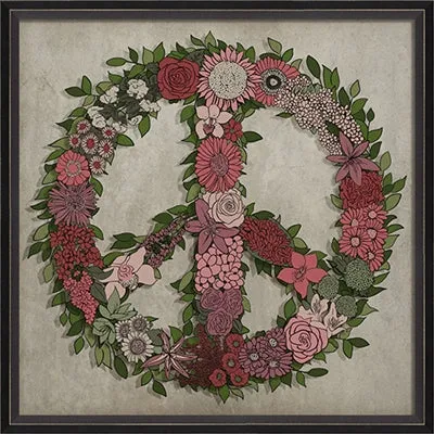 Framed Floral Peace Sign (Various Color Options)