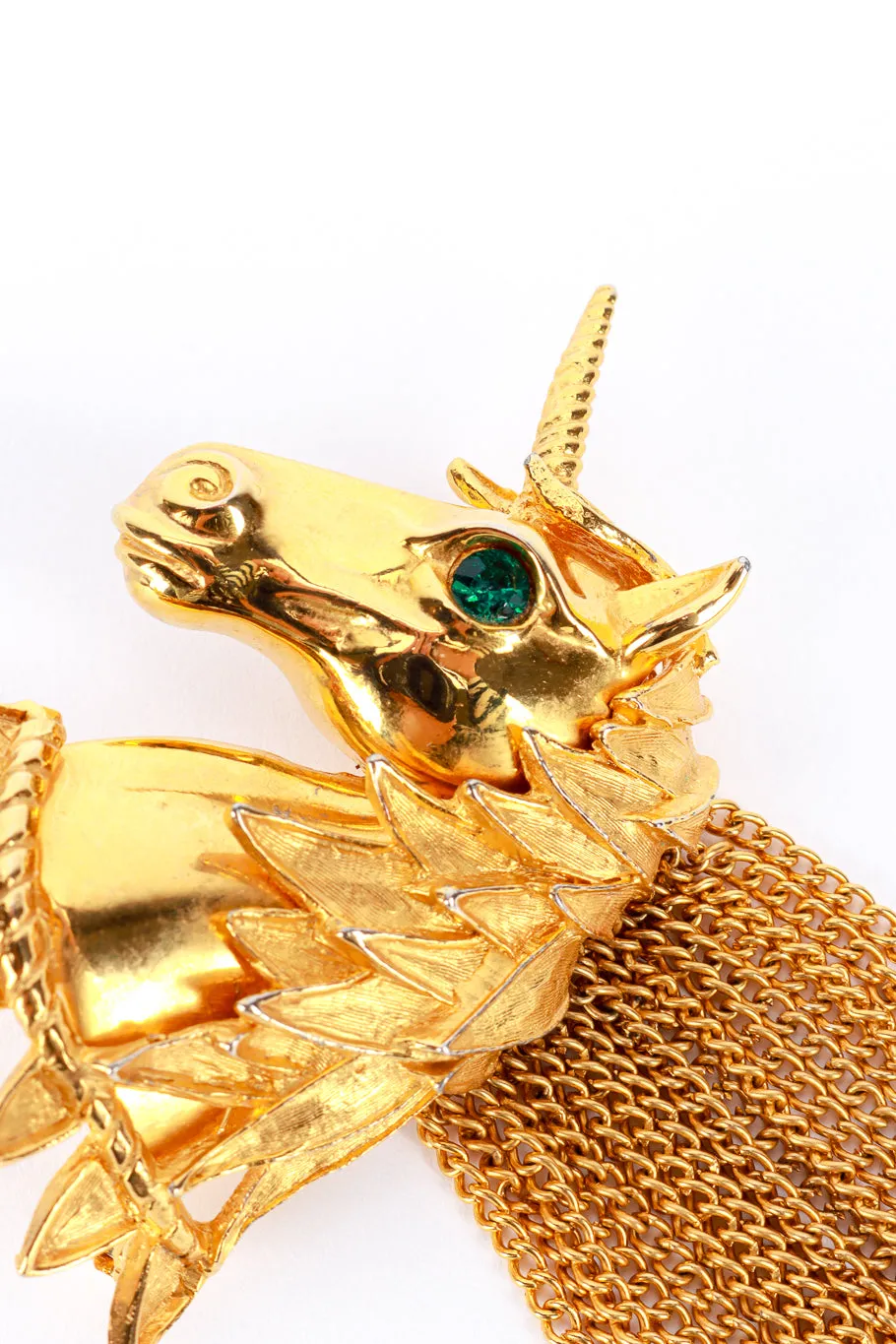 Gilded Unicorn Bust Brooch
