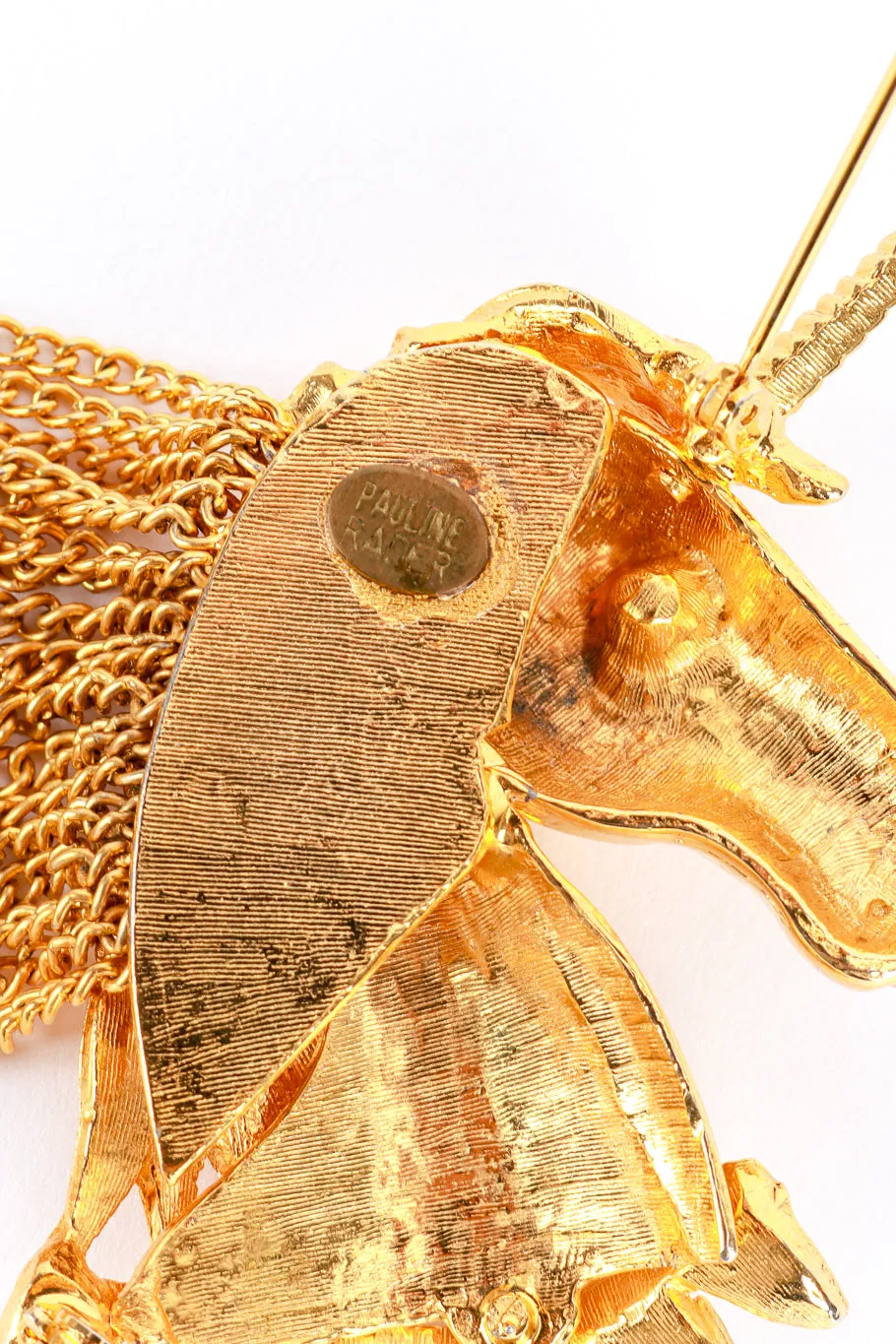 Gilded Unicorn Bust Brooch