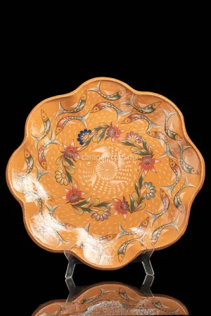 Glazed Flower Shape Plate With Fish from Capula, Mexico.
