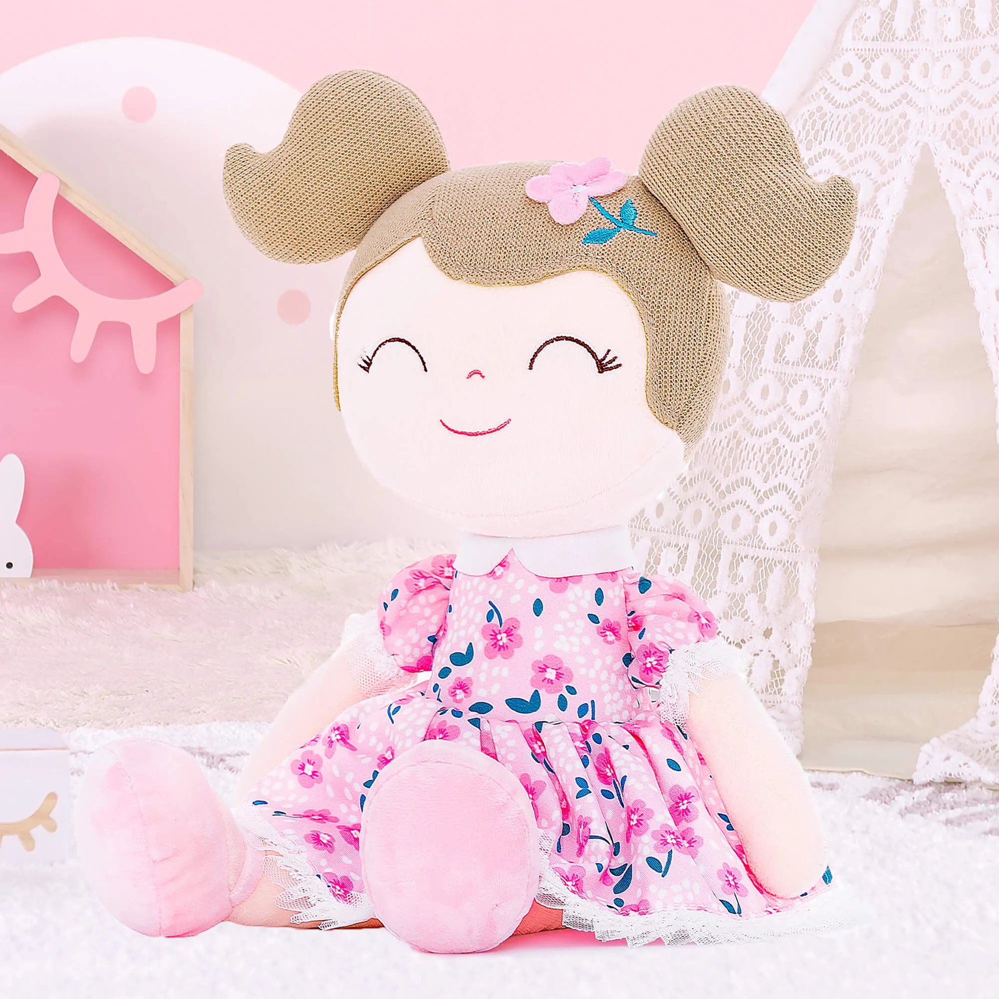 Gloveleya 16-inch Baby Girl Gift Flower Fairy Girls Dolls Cherry Blossom