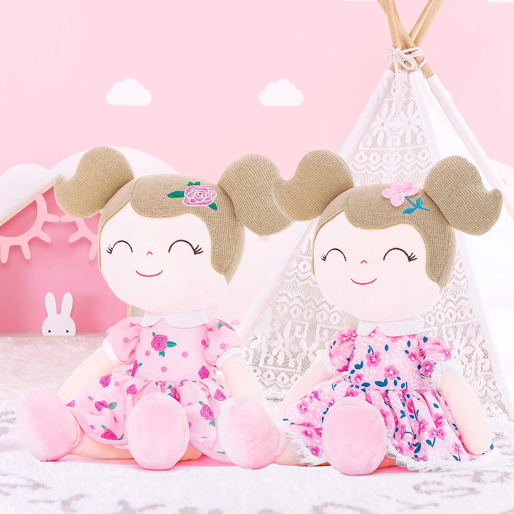 Gloveleya 16-inch Baby Girl Gift Flower Fairy Girls Dolls Cherry Blossom