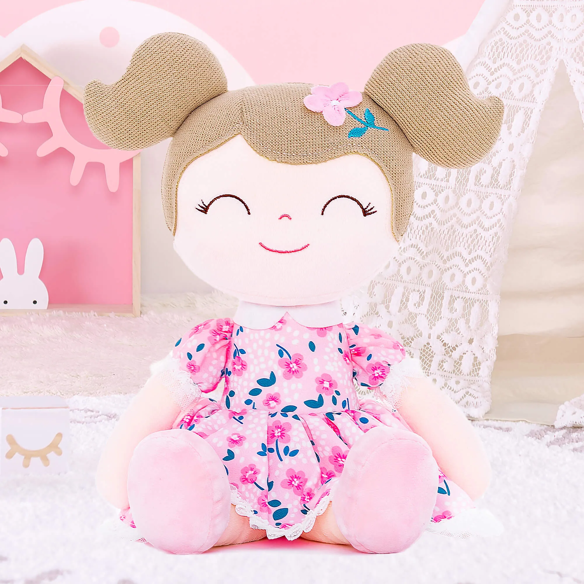 Gloveleya 16-inch Baby Girl Gift Flower Fairy Girls Dolls Cherry Blossom