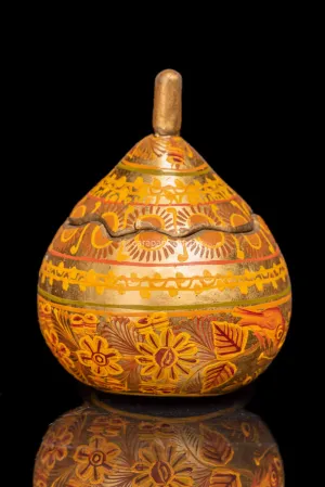 Gold Outlined Gourd by Master of Folk Art Chico Coronel