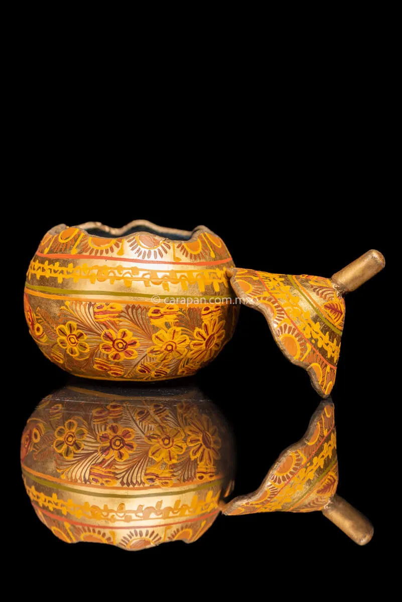Gold Outlined Gourd by Master of Folk Art Chico Coronel