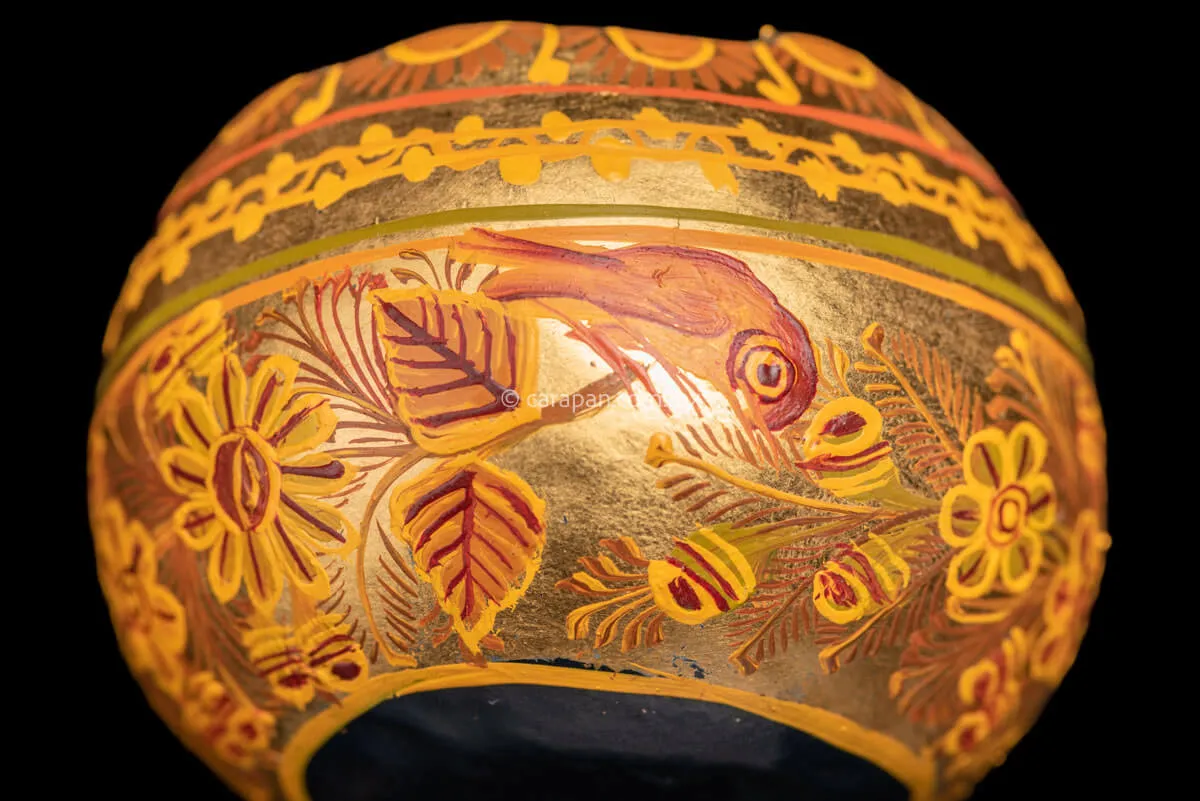 Gold Outlined Gourd by Master of Folk Art Chico Coronel