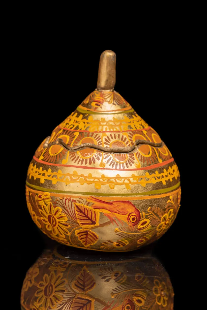 Gold Outlined Gourd by Master of Folk Art Chico Coronel