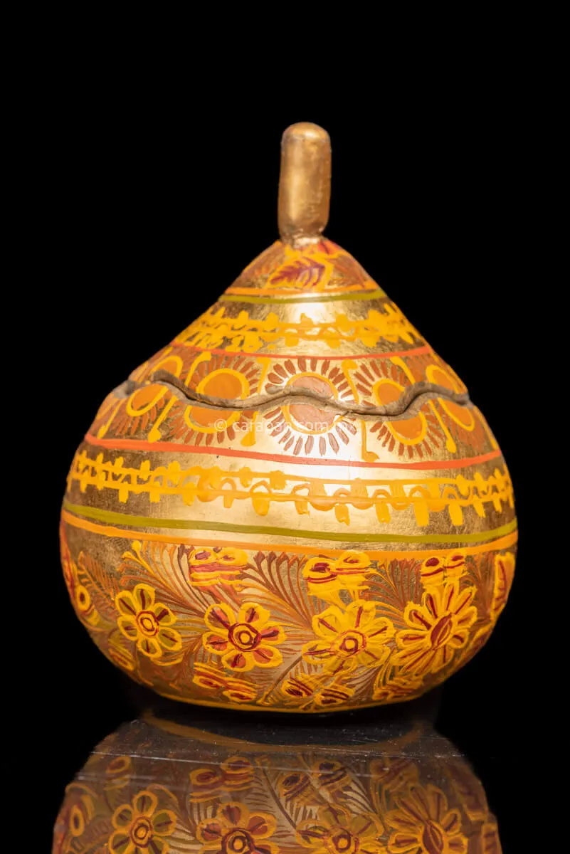 Gold Outlined Gourd by Master of Folk Art Chico Coronel
