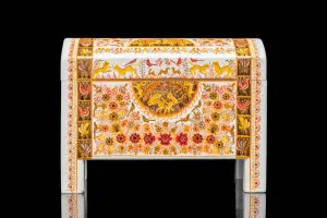 Gold Outlined Lacquered Wood Chest