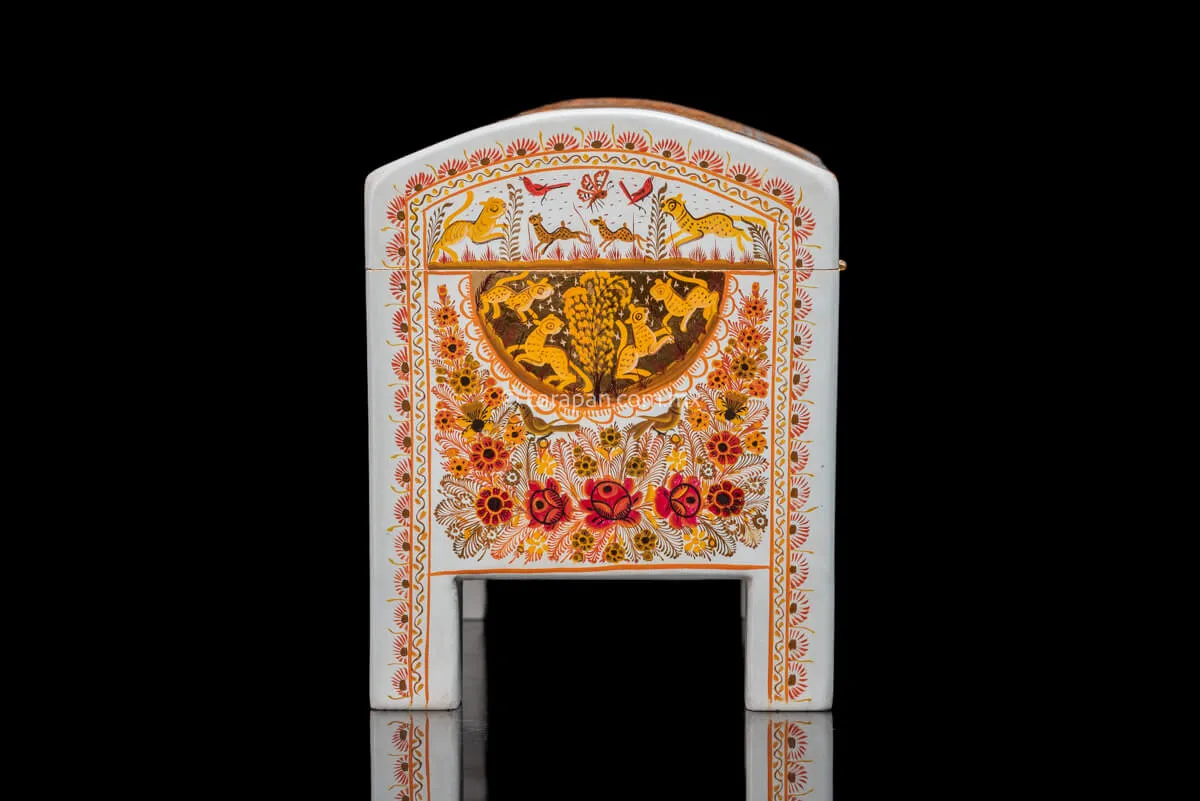 Gold Outlined Lacquered Wood Chest