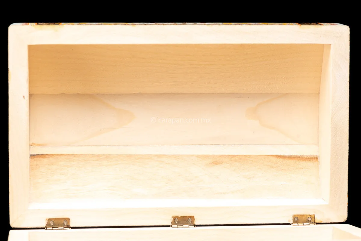 Gold Outlined Lacquered Wood Chest