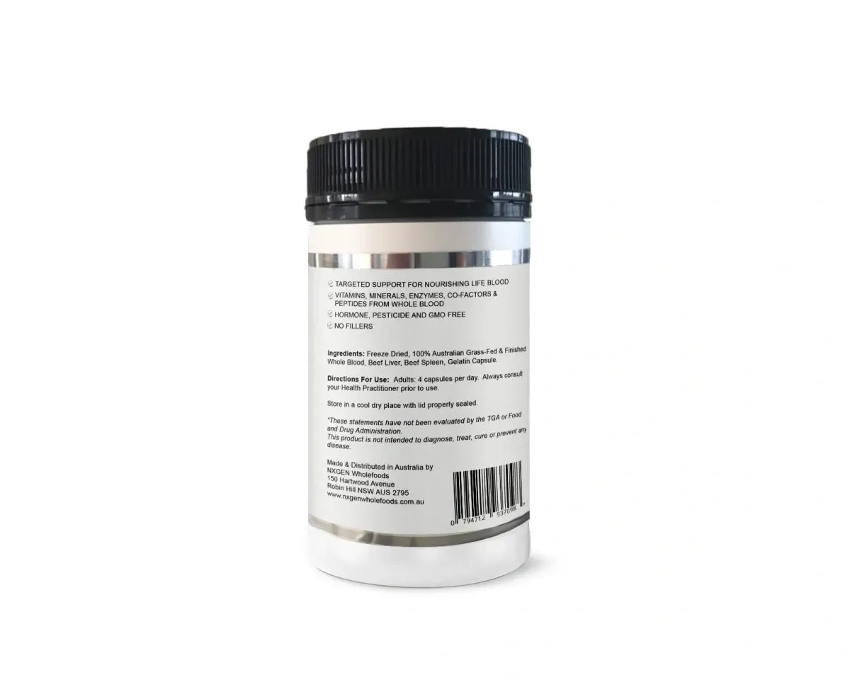 Grass Fed Whole Blood Capsules - 160 capsules