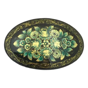 Green Flowers Hair Clip