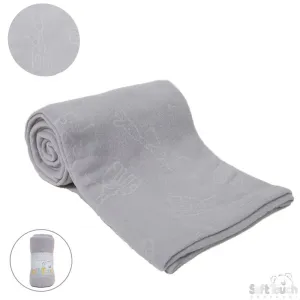GREY EMBOSSED FLEECE BABY WRAP (PK12) FBP05-G