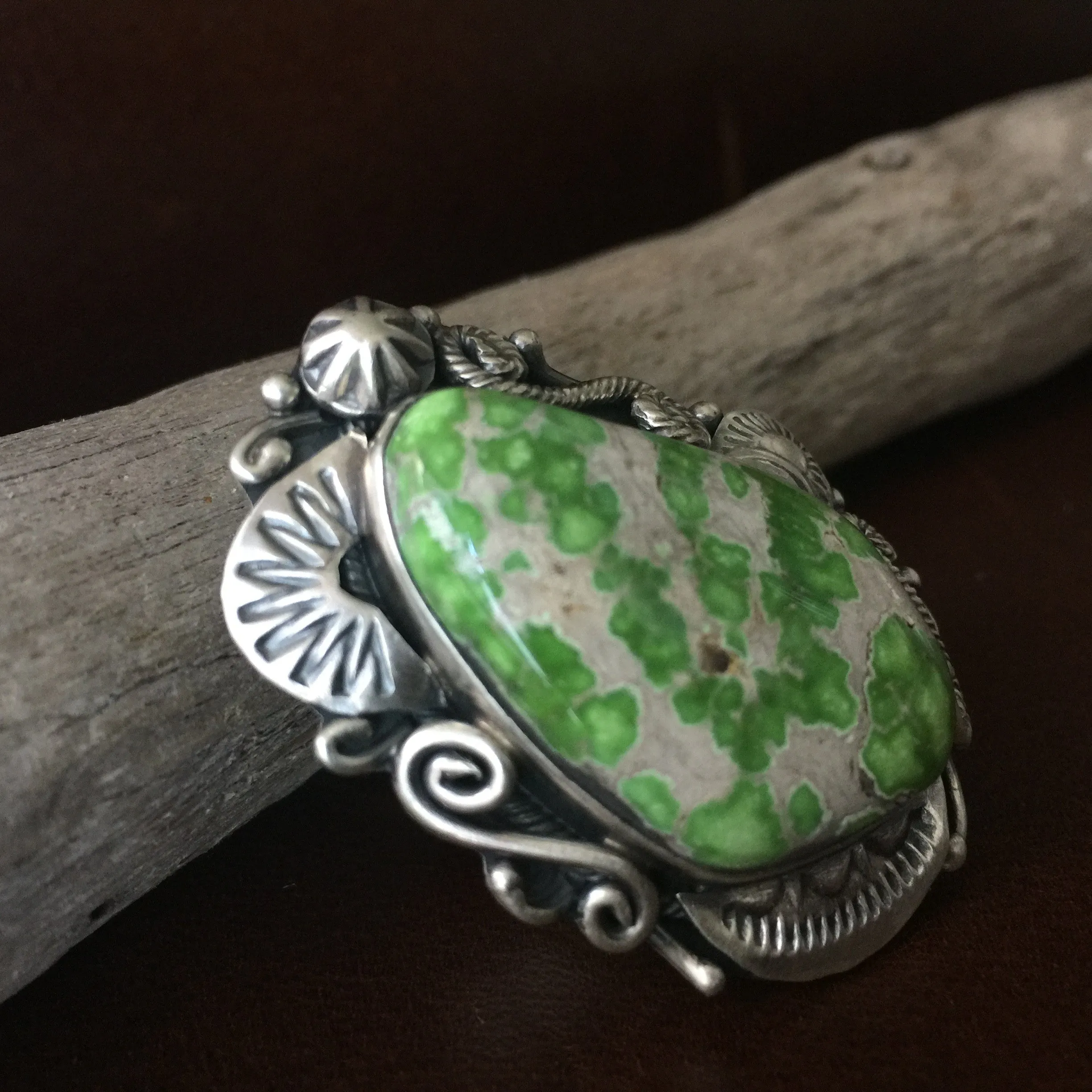 Handmade High Grade Carico Lake Turquoise Sterling Ring Signed Dany Clark size 6