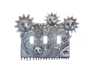 Happy Flowers Triple Switchplate