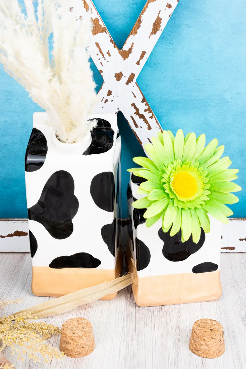 Happy Holstein Cow Vase 2 Piece Set