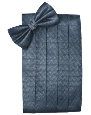 Haze Blue Herringbone Kids Cummerbund