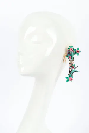 Hummingbird Flower Earrings