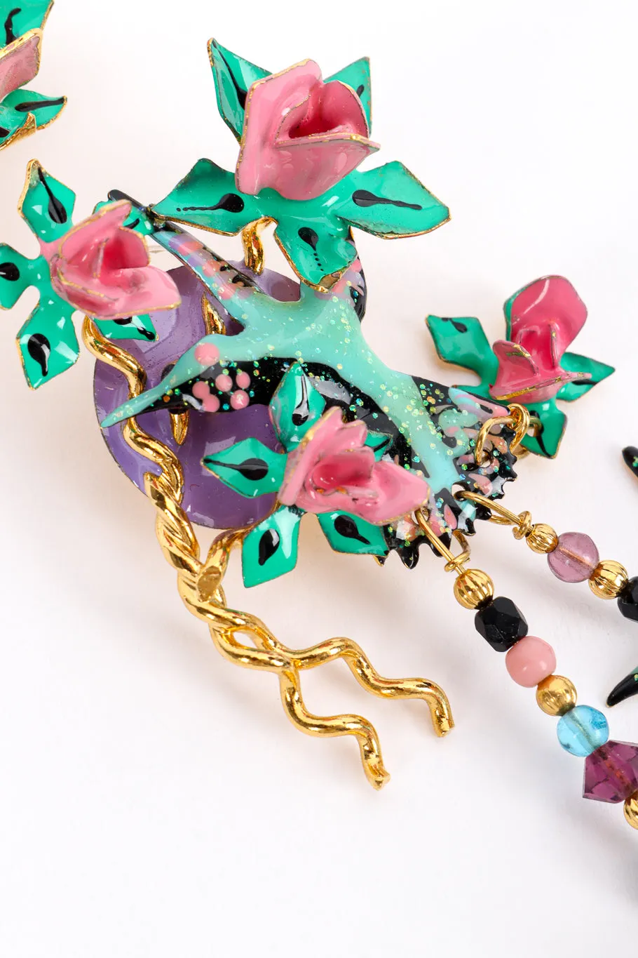 Hummingbird Flower Earrings