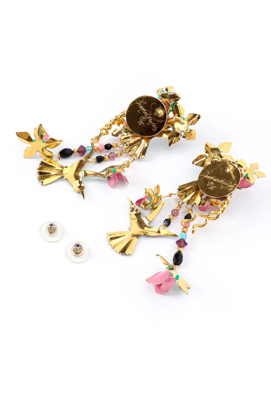 Hummingbird Flower Earrings