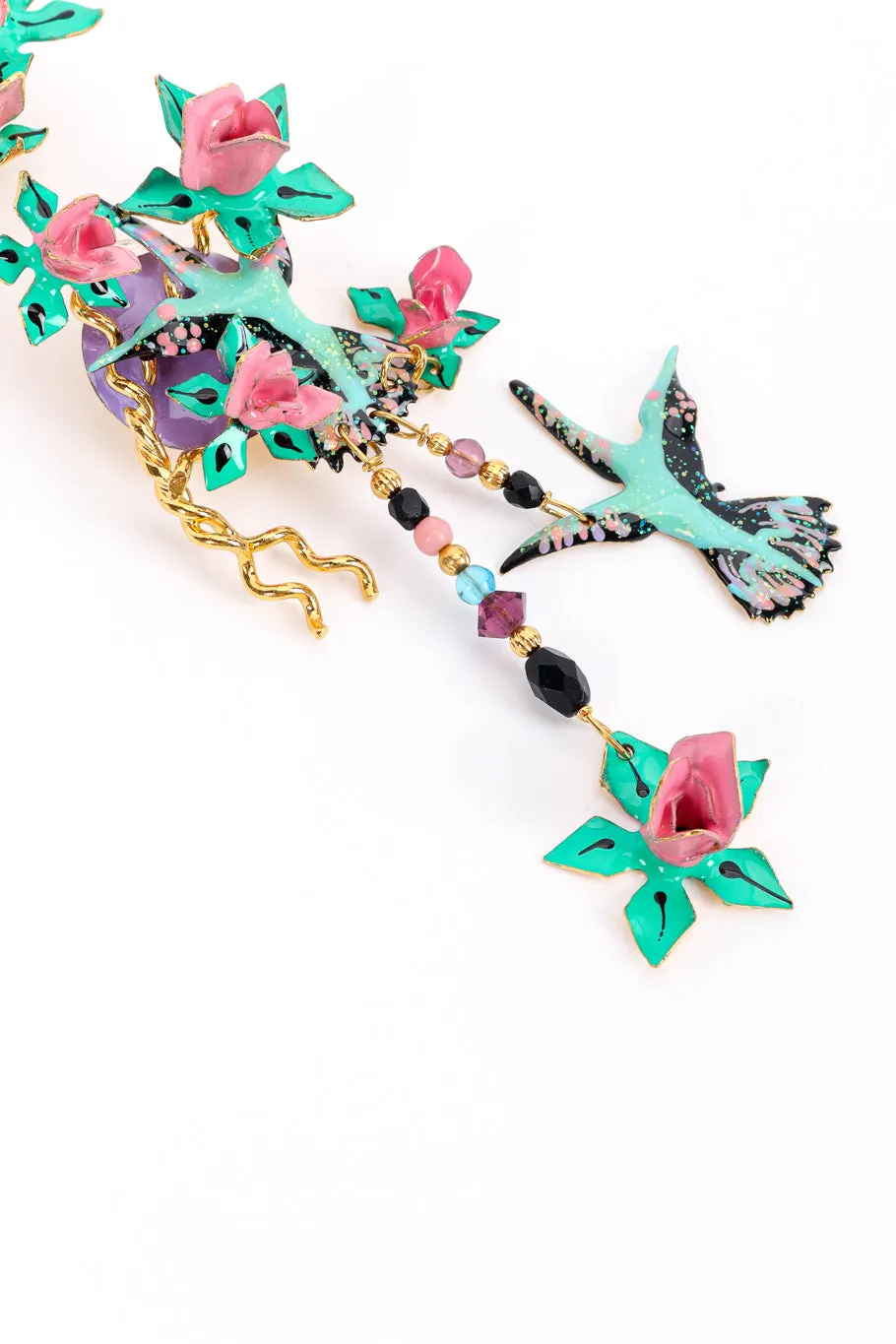 Hummingbird Flower Earrings
