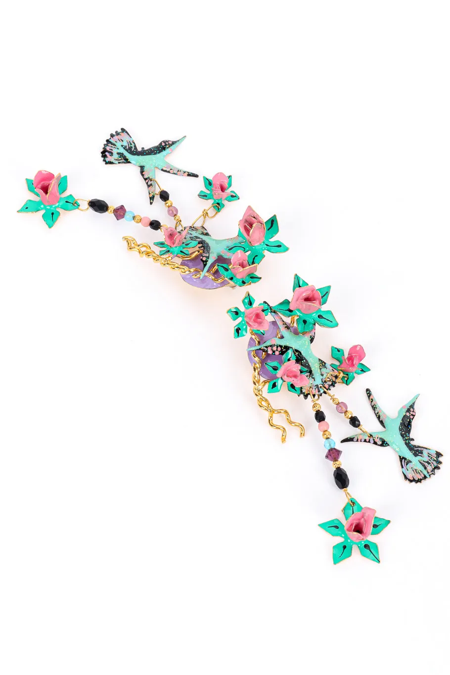 Hummingbird Flower Earrings