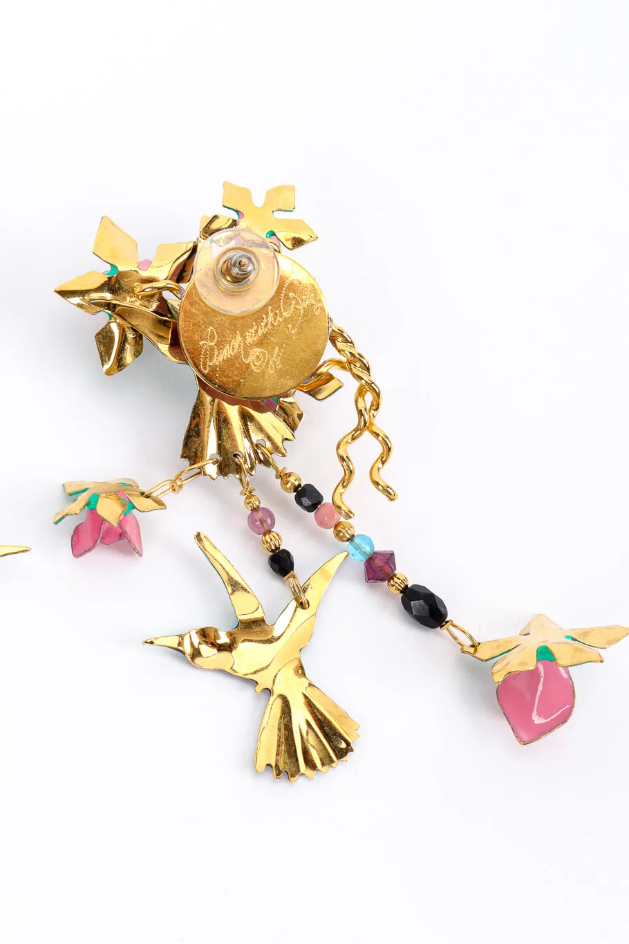 Hummingbird Flower Earrings
